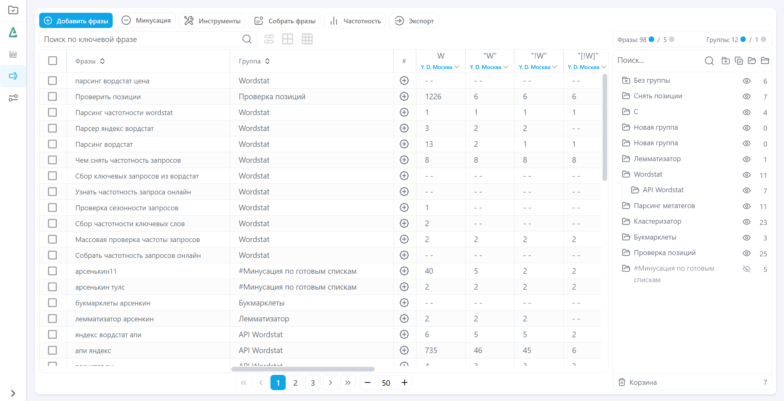 Проверка и аналитика позиций Preview 2